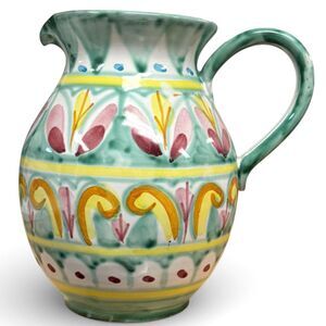 Ceramica Artistica S. Falcone Hand Painted Ceramic Pottery Pitcher Made In Italy